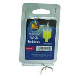 Aluminum Wick Holders - Medium, 10 Pack