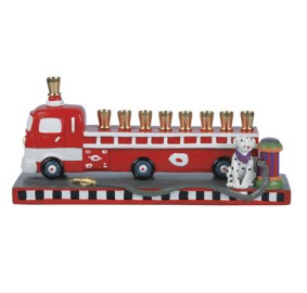 Menorah Ceramic Firetruck