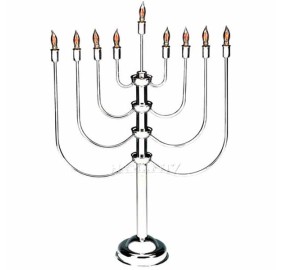 Silver Plated Electric Menorah