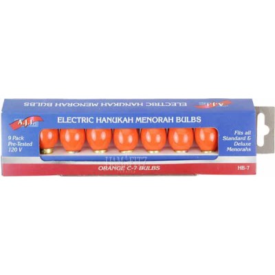 Orange Menorah Bulbs 9 Pack