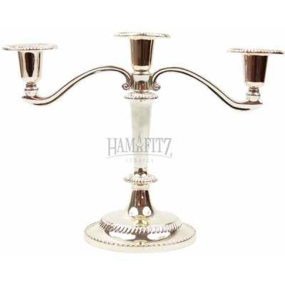 Three Branch Silver Plated Candelabra