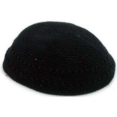 Knit Yarmulka - Black -  20 CM