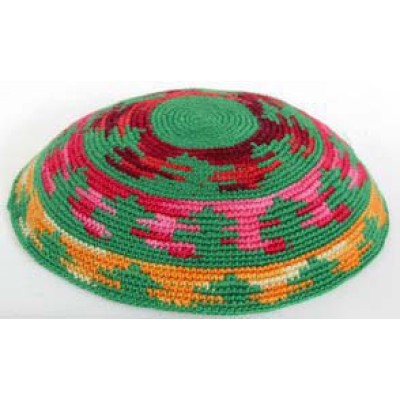 Knit Yarmulka DMC - Colorful - 16 CM