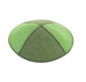 Kippah - Green Two Tone