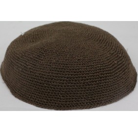 Knit Yarmulka DMC - Brown - 18 CM