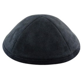 Yarmulka Suede Ultra Black with Pin Spots