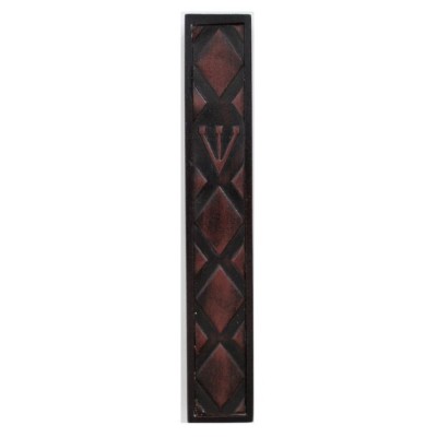 Mezuzah Cover With Leather 12 cm