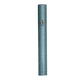 Mezuzah Cover 15 Cm Aqua Striped Aluminum