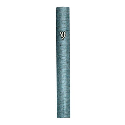 Mezuzah Cover 15 Cm Aqua Striped Aluminum