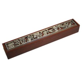 Nickel/Wood Mezuzah Cover 12 Cm - 7 Species