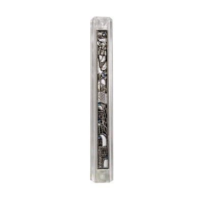 Plastic Mezuzah Case 12 Cm - Jerusalem