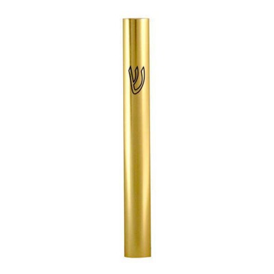 Aluminum Gold Semi-Round Mezuzah Case 10 Cm