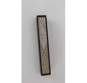 Mezuzah Case  "Diamonds" Dark Brown Frame 12 cm