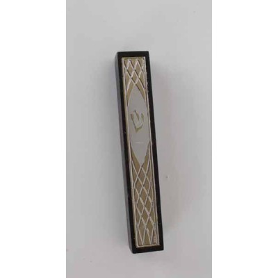 Mezuzah Case  "Diamonds" Dark Brown Frame 12 cm