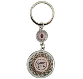 Key Chain Good Luck Pink Epoxy