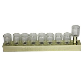 Menorah Tin with Glass Cups