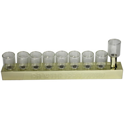 Menorah Tin with Glass Cups