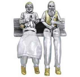 Grandma & Grandpa Figurine with Cloth Legs