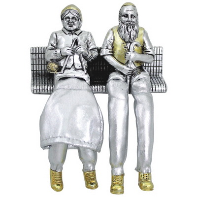 Grandma & Grandpa Figurine with Cloth Legs