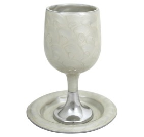 Kiddush Cup Set - Pearl Aluminum