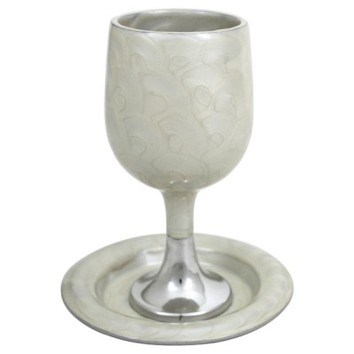 Kiddush Cup Set - Pearl Aluminum