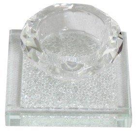 Salt Dish Elegant Crystal Silver Chips