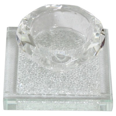 Salt Dish Elegant Crystal Silver Chips