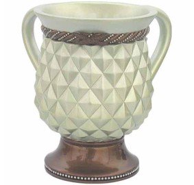 Wash Cup - Green Diamonds