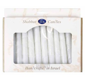 12 WHITE TAPERED SHABBOS CANDLES