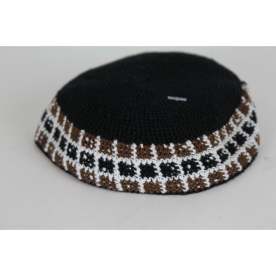 Black Knit Yarmulka DMC