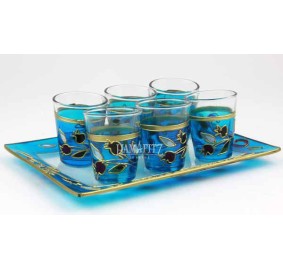 Hand Painted Liquor Set - Pomegranates Design