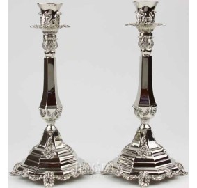 Silver Plated Candlesticks Pair 13 Cm