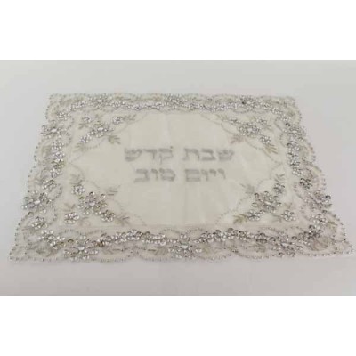 Challah Cover Silver Sequins