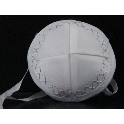 Baby Kippah - White With Strings