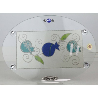 Challah Tray Oval  Glass Art