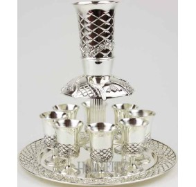 Silver Plated Kiddush Fountain - 8 Cups