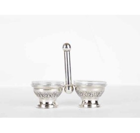 Salt Dish Silver Coat Double S