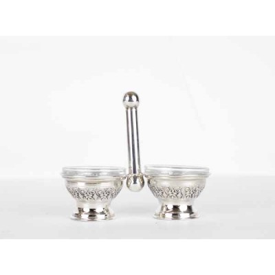 Salt Dish Silver Coat Double S