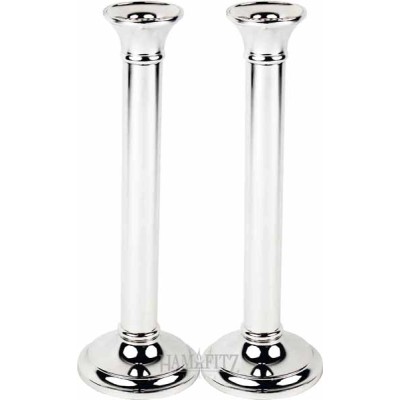 Silver Plated Smooth Candlesticks Pair