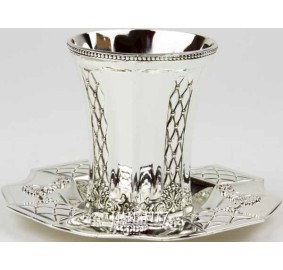 Kiddush Cup With Tray - Nickel