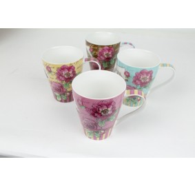 Floral Mugs Set of 4