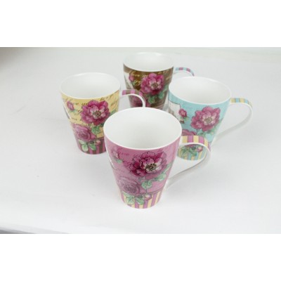 Floral Mugs Set of 4