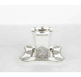 Silver Plated Filigree Kiddush Cup Set