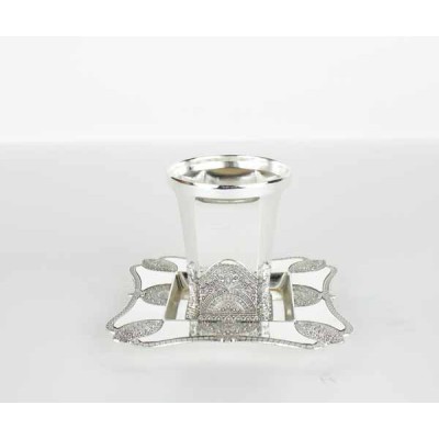 Silver Plated Filigree Kiddush Cup Set