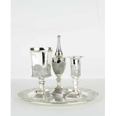 Silver Plated Havdallah Set - Filigree