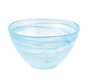 Alabaster Glass Bowl Aqua 6"