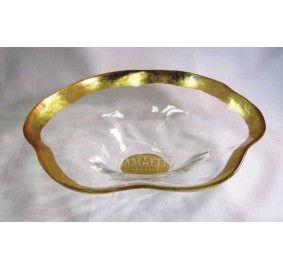 Gold Leaf Wave Bowl 8"