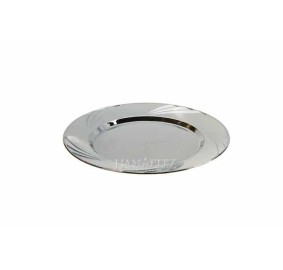 Silver-Like Plastic Kiddush Cup Plates, 10 Pieces