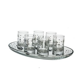 Liquor Set 6 Glasses & Tray - Swarovski Crystals