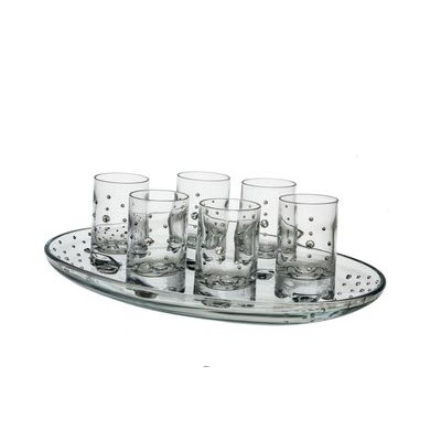 Liquor Set 6 Glasses & Tray - Swarovski Crystals